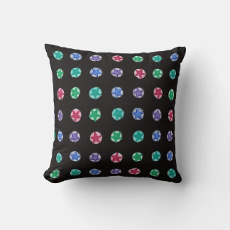 Colorful Stars on Pastels on Black Pillows