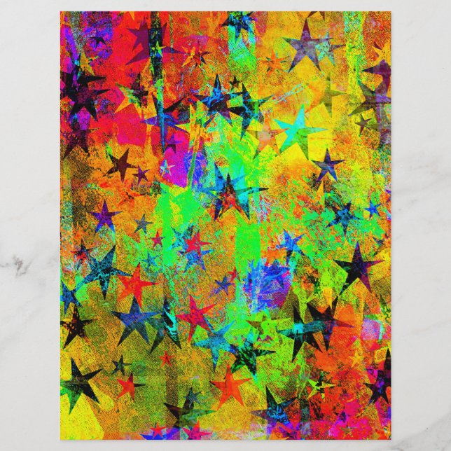 Colorful stars origami paper (Front)