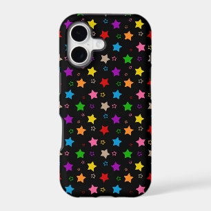 Colorful Stars Pattern Design Black iPhone 17 Case