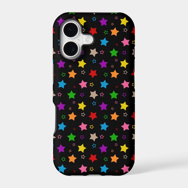 Colorful Stars Pattern Design Black  Case-Mate iPhone Case (Back)