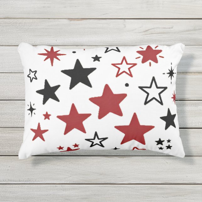 Colorful Stars Pattern Double Sided Throw Pillow (Front)