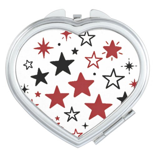 Colorful Stars Pattern Double Sided Throw Pillow Compact Mirror