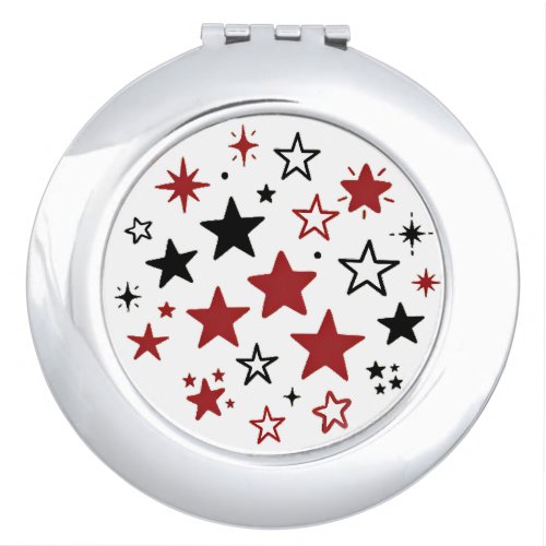 Colorful Stars Pattern Double Sided Throw Pillow Compact Mirror