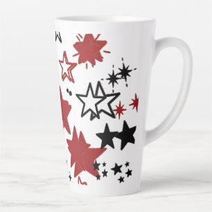 Colorful Stars Pattern Double Sided Throw Pillow Latte Mug