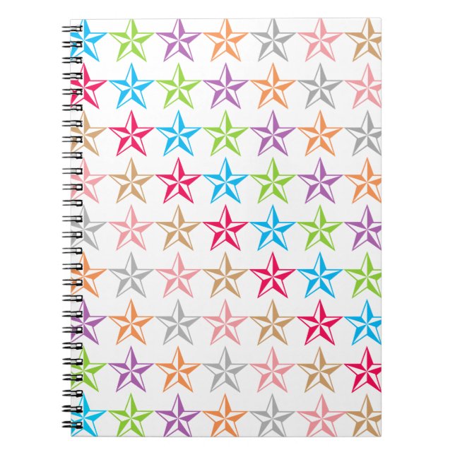 Colorful stars pattern notebook (Front)