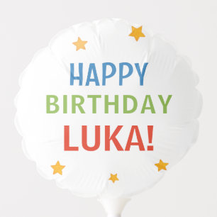 Colorful Stars Personalized Happy Birthday Name  Balloon