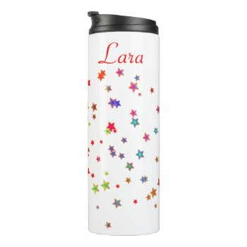 Colorful Stars Personalized Thermal Tumbler by Hannahscloset at Zazzle