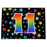 [ Thumbnail: Colorful Stars + Rainbow Pattern "11" Event # Gift Bag ]