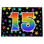 [ Thumbnail: Colorful Stars + Rainbow Pattern "15" Event # Gift Bag ]