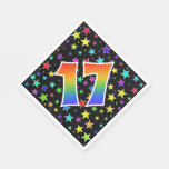 [ Thumbnail: Colorful Stars + Rainbow Pattern "17" Event # Napkins ]