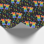[ Thumbnail: Colorful Stars + Rainbow Pattern "17" Event # Wrapping Paper ]