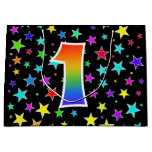 [ Thumbnail: Colorful Stars + Rainbow Pattern "1" Event # Gift Bag ]