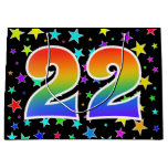 [ Thumbnail: Colorful Stars + Rainbow Pattern "22" Event # Gift Bag ]