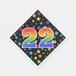 [ Thumbnail: Colorful Stars + Rainbow Pattern "22" Event # Napkins ]