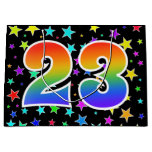 [ Thumbnail: Colorful Stars + Rainbow Pattern "23" Event # Gift Bag ]