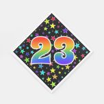 [ Thumbnail: Colorful Stars + Rainbow Pattern "23" Event # Napkins ]