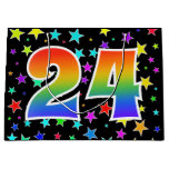 [ Thumbnail: Colorful Stars + Rainbow Pattern "24" Event # Gift Bag ]