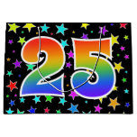 [ Thumbnail: Colorful Stars + Rainbow Pattern "25" Event # Gift Bag ]
