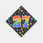 [ Thumbnail: Colorful Stars + Rainbow Pattern "27" Event # Napkins ]