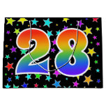 [ Thumbnail: Colorful Stars + Rainbow Pattern "28" Event # Gift Bag ]