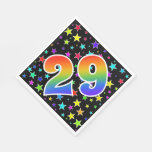 [ Thumbnail: Colorful Stars + Rainbow Pattern "29" Event # Napkins ]