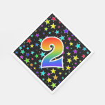 [ Thumbnail: Colorful Stars + Rainbow Pattern "2" Event # Napkins ]