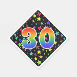 [ Thumbnail: Colorful Stars + Rainbow Pattern "30" Event # Napkins ]