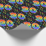 [ Thumbnail: Colorful Stars + Rainbow Pattern "30" Event # Wrapping Paper ]
