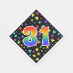 [ Thumbnail: Colorful Stars + Rainbow Pattern "31" Event # Napkins ]