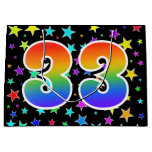 [ Thumbnail: Colorful Stars + Rainbow Pattern "33" Event # Gift Bag ]