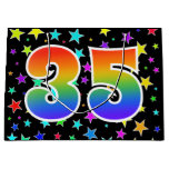 [ Thumbnail: Colorful Stars + Rainbow Pattern "35" Event # Gift Bag ]