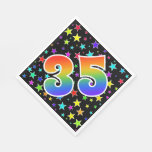 [ Thumbnail: Colorful Stars + Rainbow Pattern "35" Event # Napkins ]