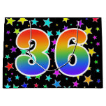 [ Thumbnail: Colorful Stars + Rainbow Pattern "36" Event # Gift Bag ]