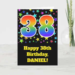 38th Birthday Gifts On Zazzle Colorful Stars Rainbow Pattern 38 Birthday Card