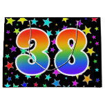 [ Thumbnail: Colorful Stars + Rainbow Pattern "38" Event # Gift Bag ]