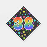 [ Thumbnail: Colorful Stars + Rainbow Pattern "38" Event # Napkins ]