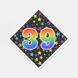 [ Thumbnail: Colorful Stars + Rainbow Pattern "39" Event # Napkins ]