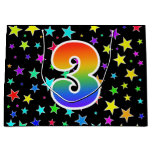 [ Thumbnail: Colorful Stars + Rainbow Pattern "3" Event # Gift Bag ]
