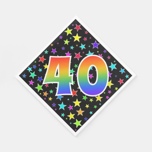 Colorful Stars  Rainbow Pattern 40 Event  Napkins