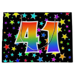 [ Thumbnail: Colorful Stars + Rainbow Pattern "41" Event # Gift Bag ]