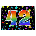 [ Thumbnail: Colorful Stars + Rainbow Pattern "42" Event # Gift Bag ]