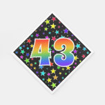 [ Thumbnail: Colorful Stars + Rainbow Pattern "43" Event # Napkins ]