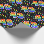 [ Thumbnail: Colorful Stars + Rainbow Pattern "43" Event # Wrapping Paper ]