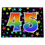 [ Thumbnail: Colorful Stars + Rainbow Pattern "45" Event # Gift Bag ]