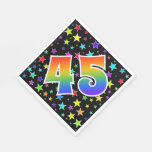[ Thumbnail: Colorful Stars + Rainbow Pattern "45" Event # Napkins ]