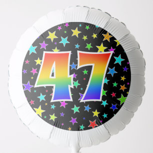 Colorful Stars + Rainbow Pattern "47" Event # Balloon
