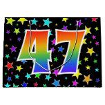 [ Thumbnail: Colorful Stars + Rainbow Pattern "47" Event # Gift Bag ]