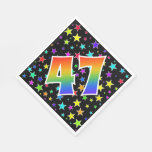 [ Thumbnail: Colorful Stars + Rainbow Pattern "47" Event # Napkins ]