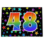 [ Thumbnail: Colorful Stars + Rainbow Pattern "48" Event # Gift Bag ]