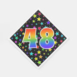[ Thumbnail: Colorful Stars + Rainbow Pattern "48" Event # Napkins ]